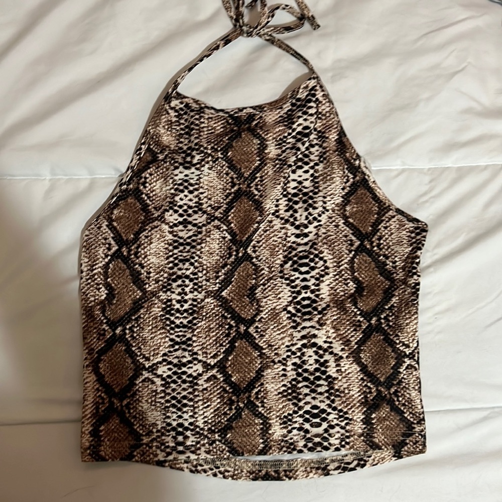 Snake Print Halter Top